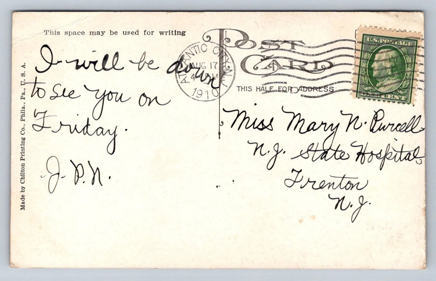 Extreme North End of Boardwalk at Inlet, Atlantic City, New Jersey Postcard