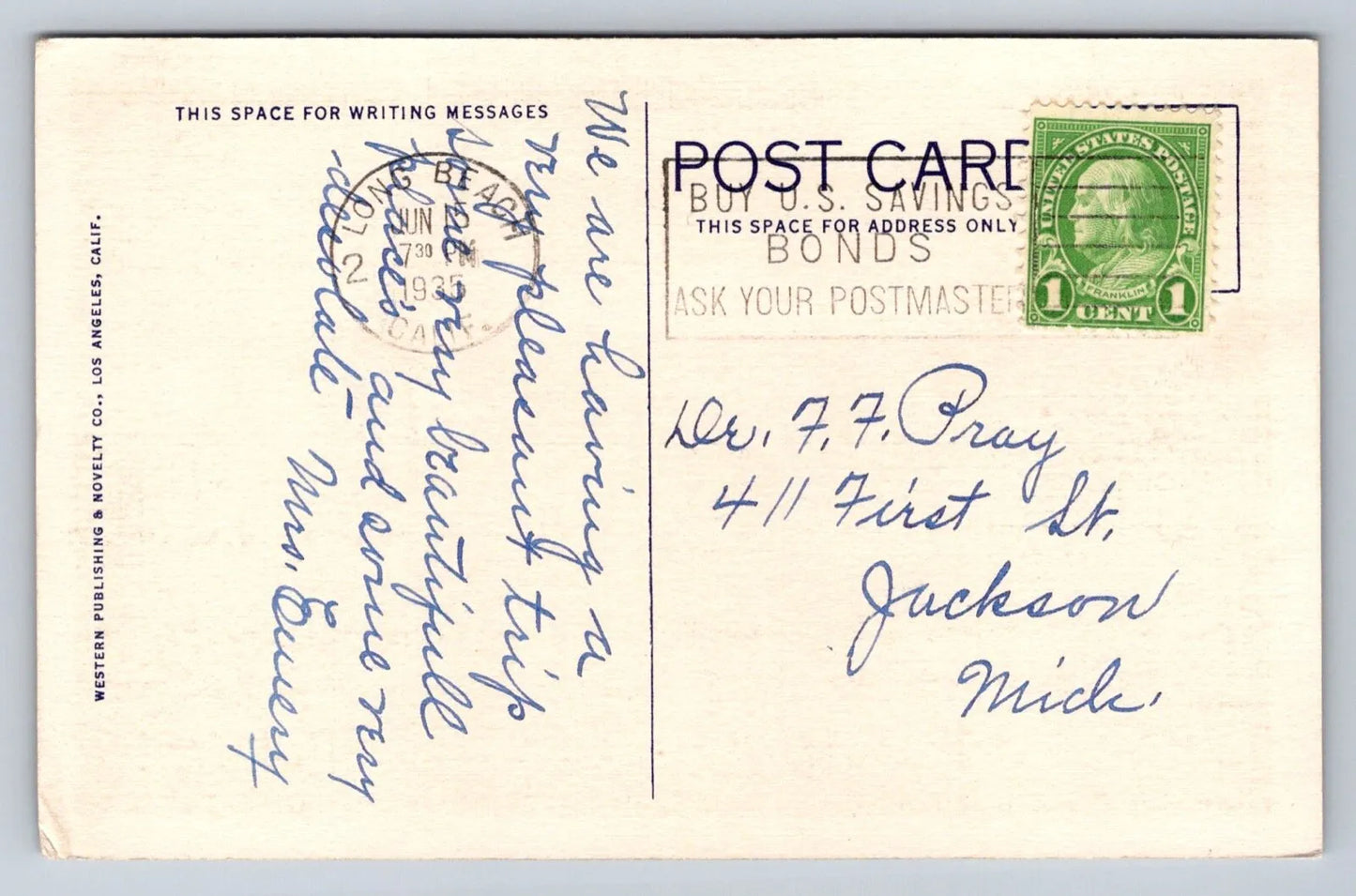 Oranges and Snow - California in Winter - One Cent Stamp Vintage Postcard