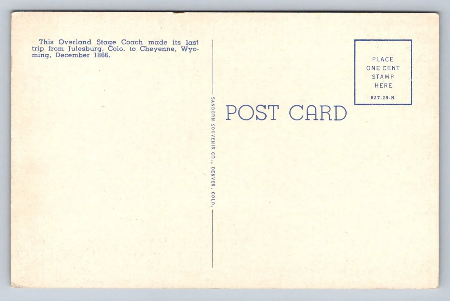 The Overland Trail Stage Coach, Cheyenne, Wyoming, Frontier Days Postcard