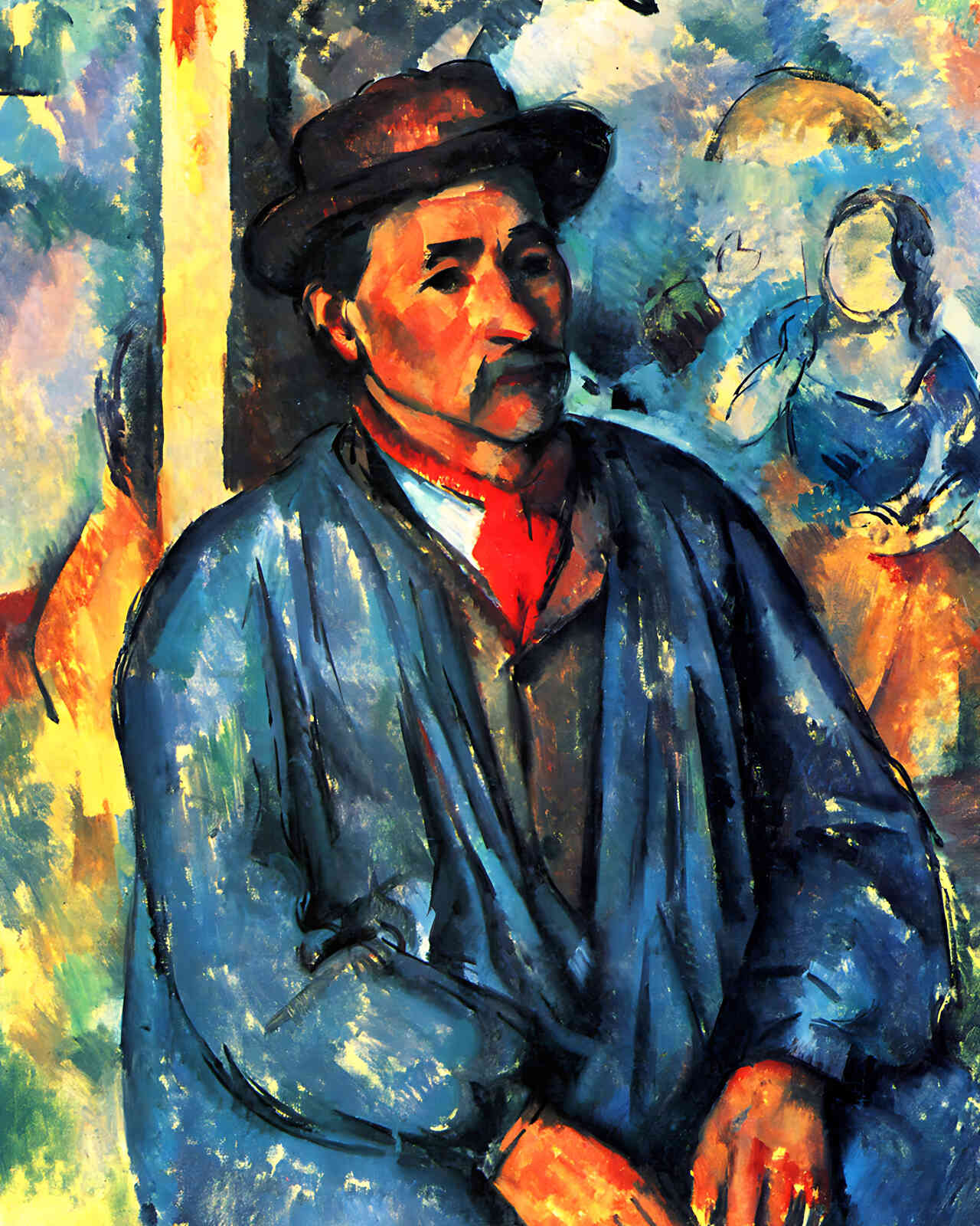 Peasant in a Blue Smock Painting by Paul Cezanne 8x10" Art Print - Acid Free
