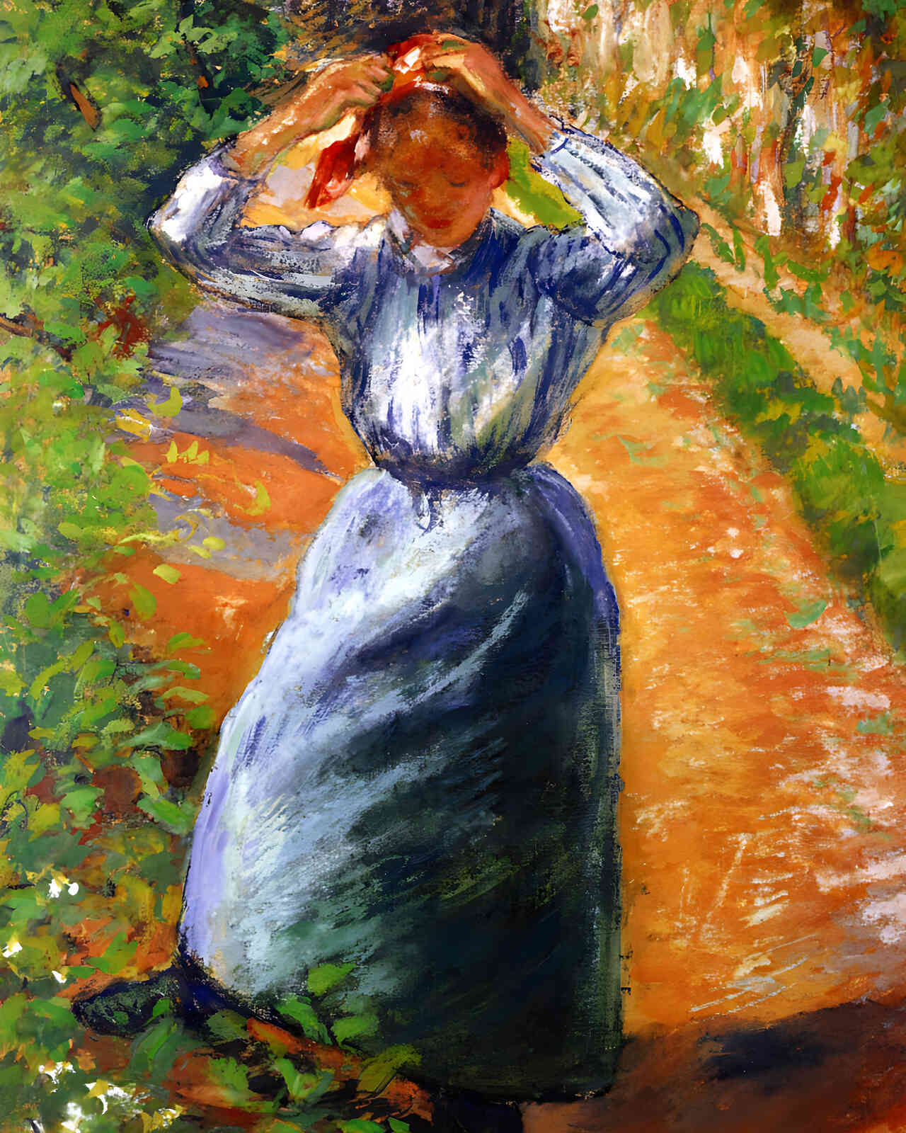 Peasant Donning Her Marmotte Painting by Camille Pissarro 8x10" Art Print