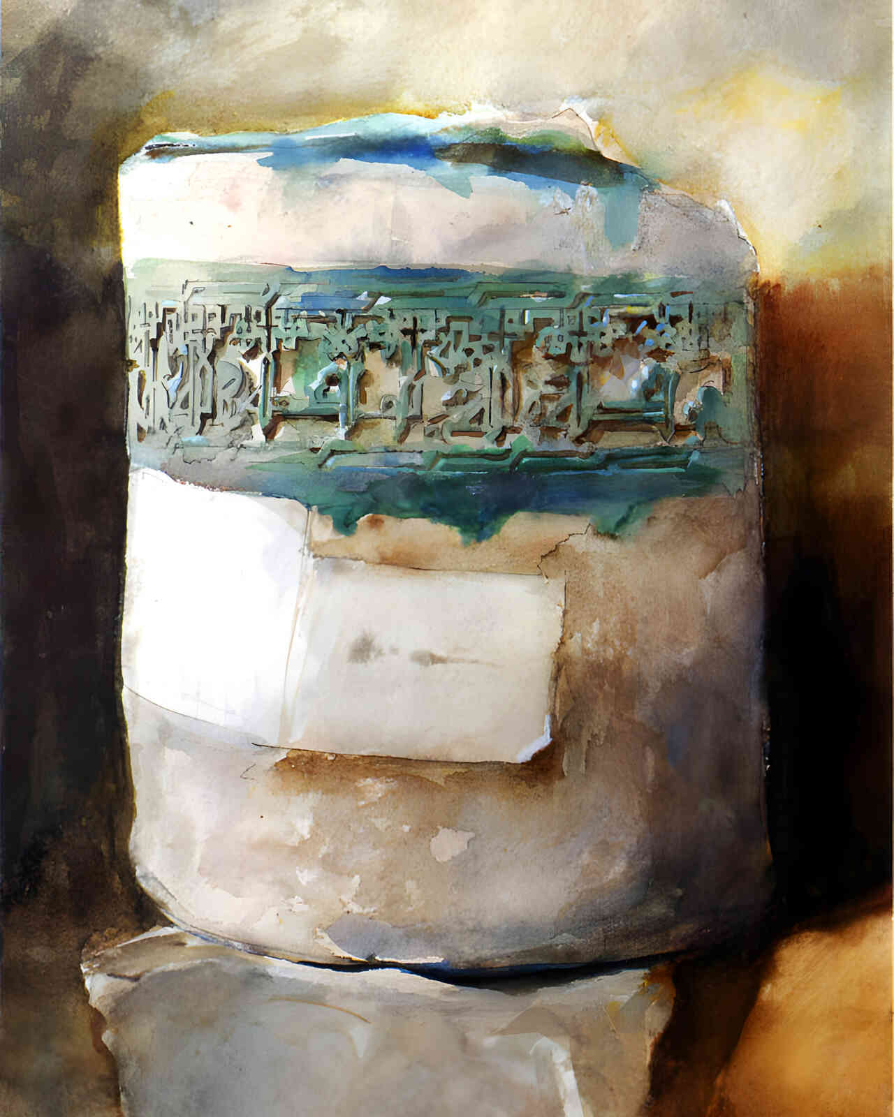 Persian Artifact with Faience Decoration  Painting by John Singer Sargent 8x10" Art Print