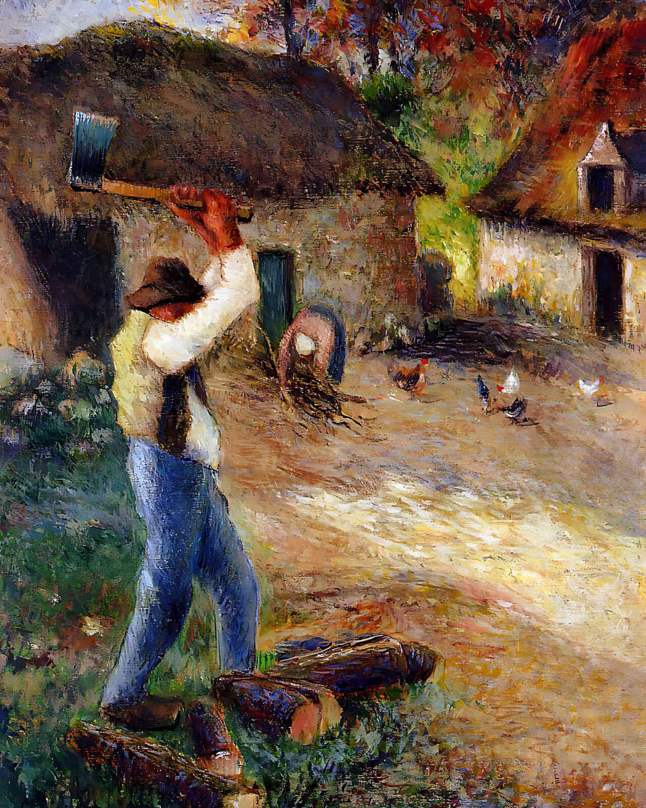 Pere Melon Cutting Wood Painting by Camille Pissarro 8x10" Art Print - Acid Free