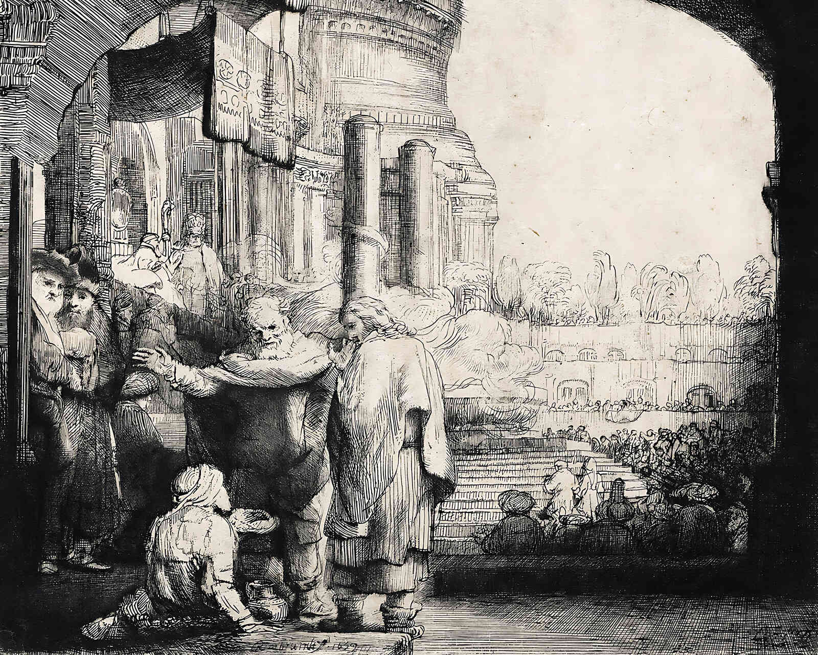 Peter and John Healing the Cripple at the Gate of the Temple 8x10" Print