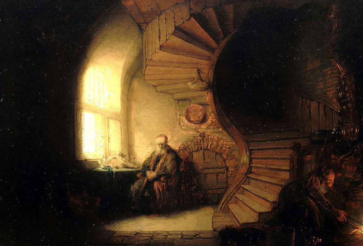 Philosopher in Meditation 1632 Painting by Rembrandt Fine Art Print (6 Sizes)