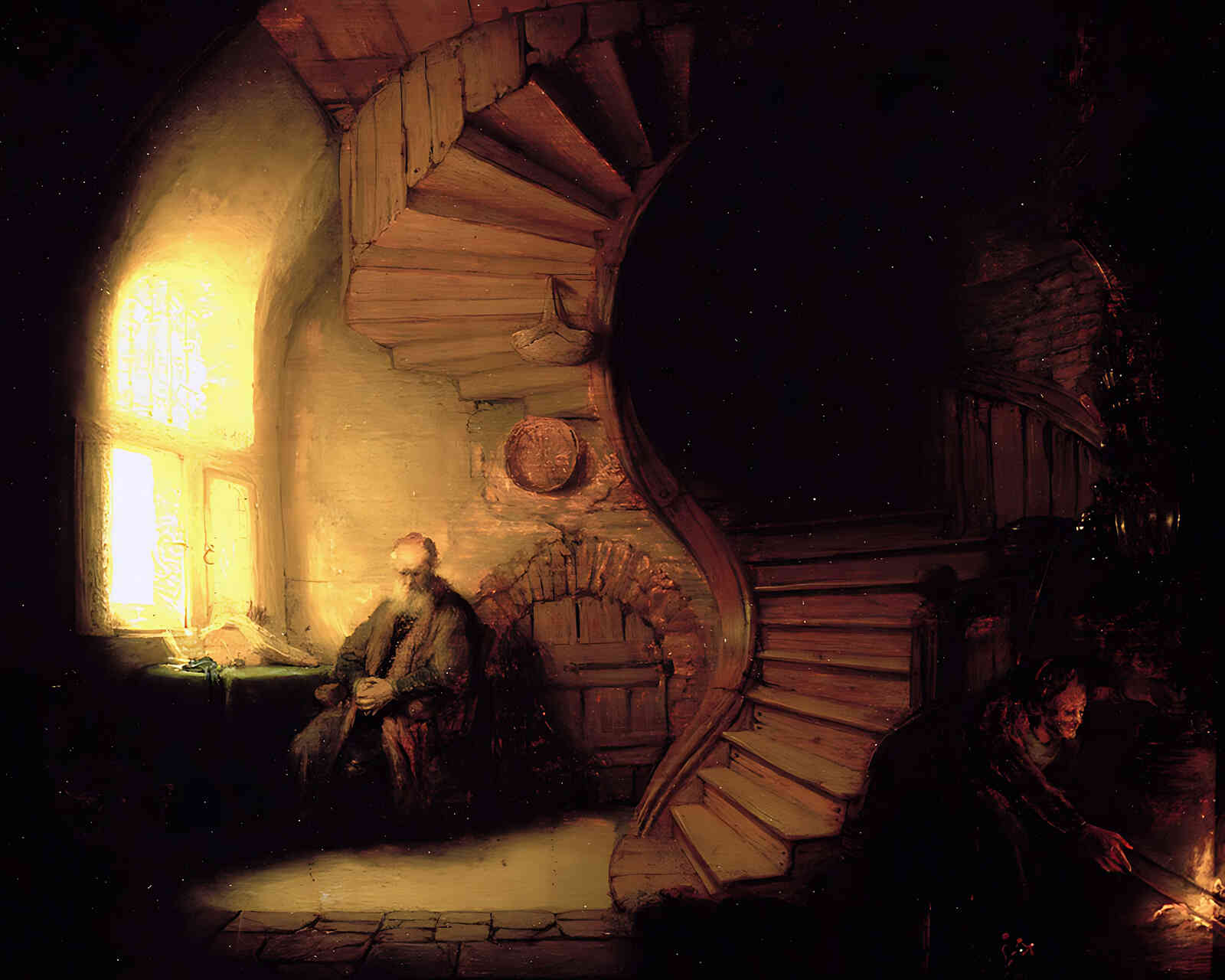 Philosopher in Meditation Painting by Rembrandt 8x10" Art Print - Acid Free