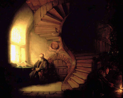 Philosopher in Meditation Painting by Rembrandt 8x10" Art Print - Acid Free