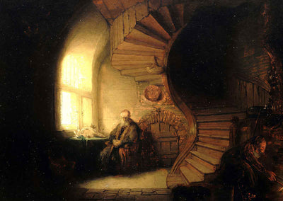 Philosopher in Meditation 1632 Painting by Rembrandt Fine Art Print (6 Sizes)