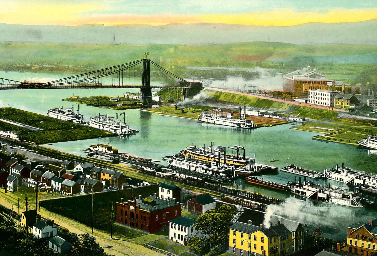 The Point from Mt. Washington Pittsburgh in 1906 Vintage Print (7 Sizes)
