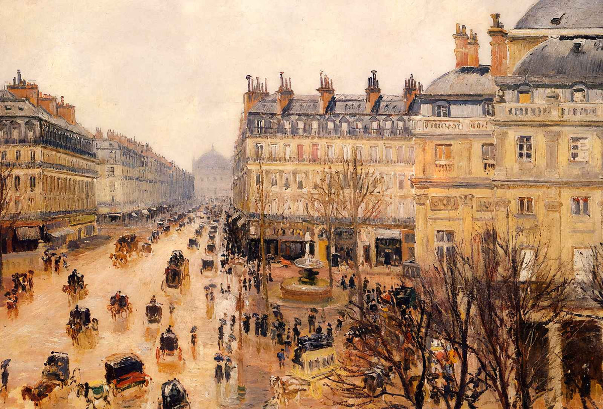 Place Du Theatre Francais Rain Effect 1898 by Pissarro Art Print (6 Sizes)