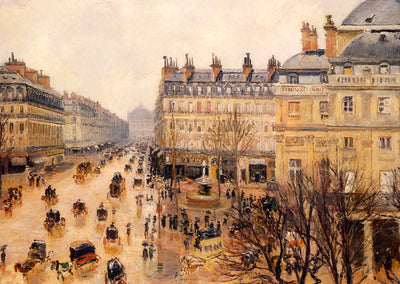 Place Du Theatre Francais Rain Effect 1898 by Pissarro Art Print (6 Sizes)