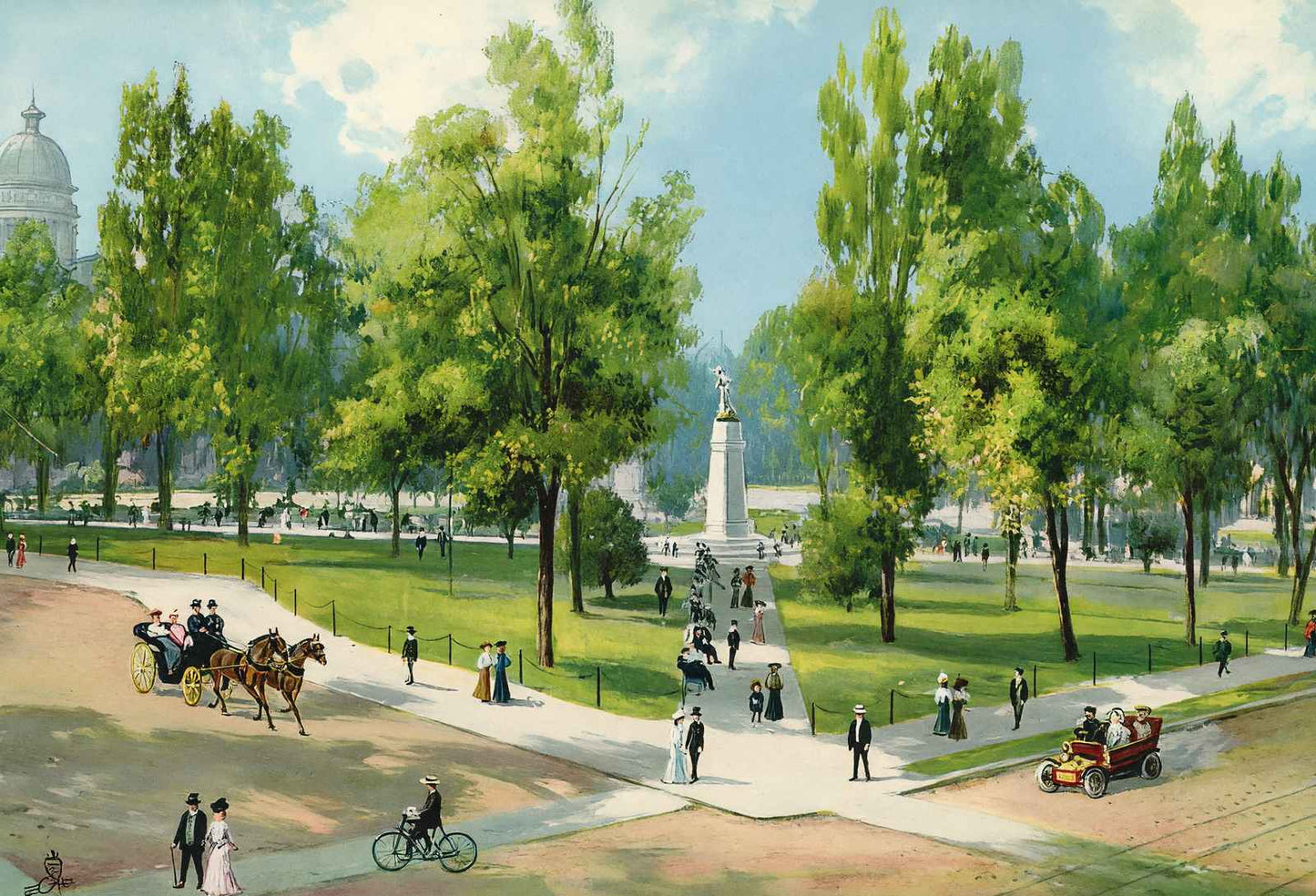 The Plaza Portland in 1908 Vintage Print (7 Sizes) - Premium Quality