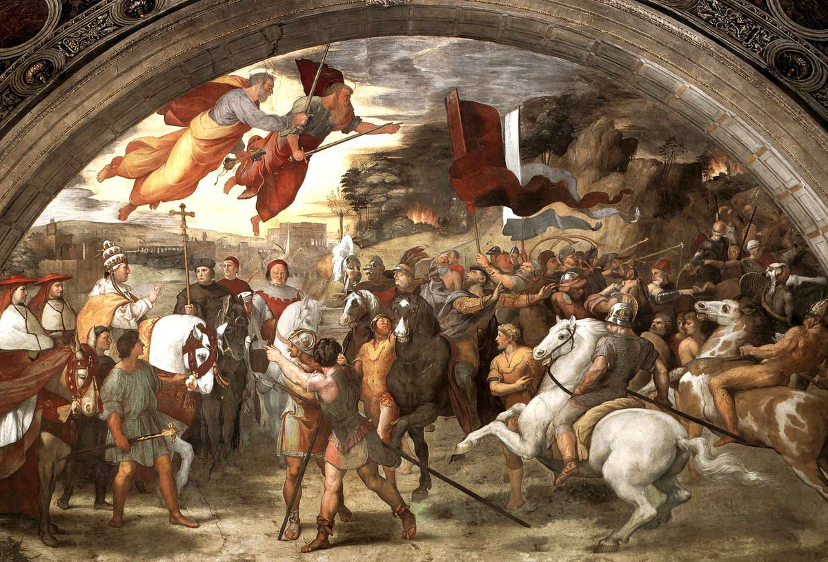 Pope Leo I Repulsing Attila Art Print 1514 Painting by Raphael (6 Sizes)