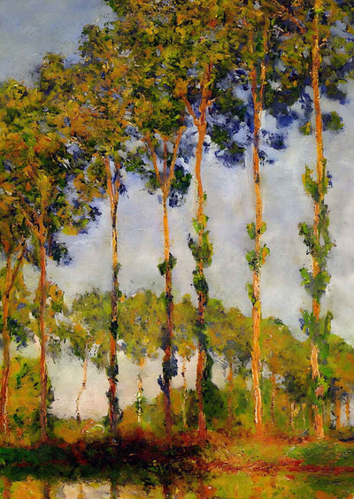 Poplars, Row in Autumn Fine Art Print 1891 Painting by Claude Monet (6 Sizes)