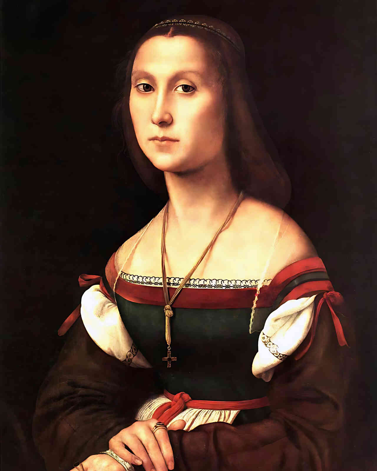 Portrait of a Woman (La Muta) Painting by Raphael 8x10" Art Print - Acid Free