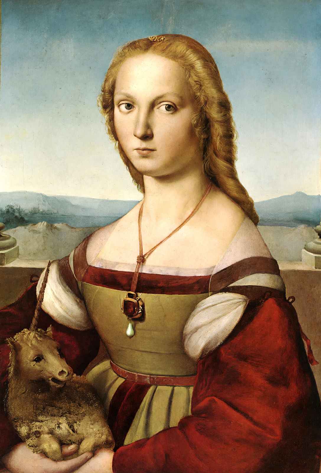 Portrait of a Lady with a Unicorn Fine Art Print 1506 by Raphael (6 Sizes)