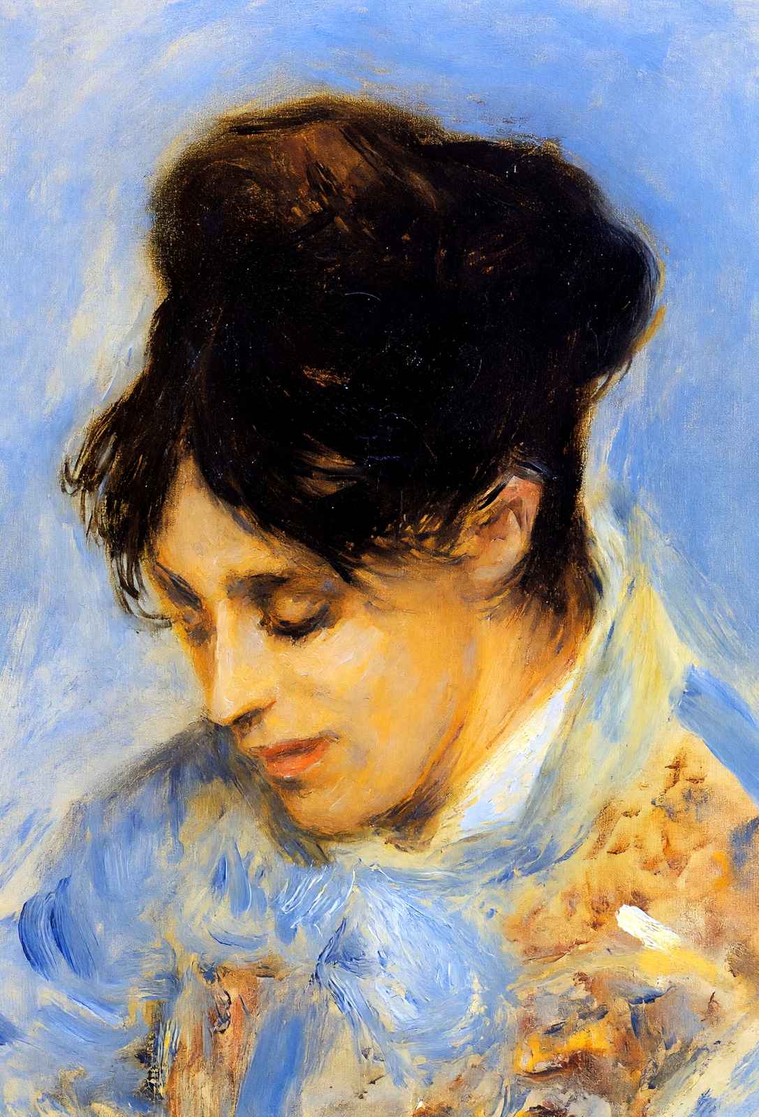 Portrait of Madame Claude Monet Art Print 1872 by Renoir (6 Sizes) - Restored