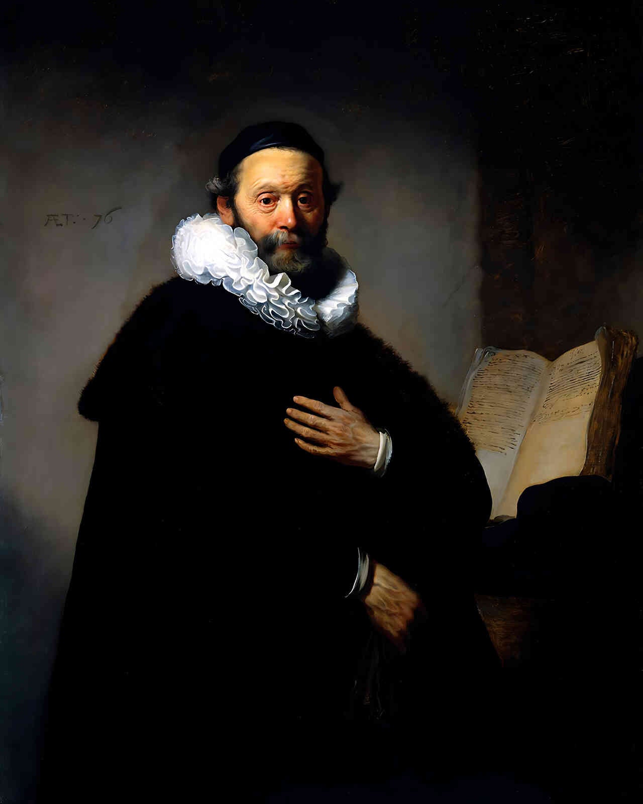 Portrait of Johannes Wtenbogaert Painting by Rembrandt 8x10" Art Print