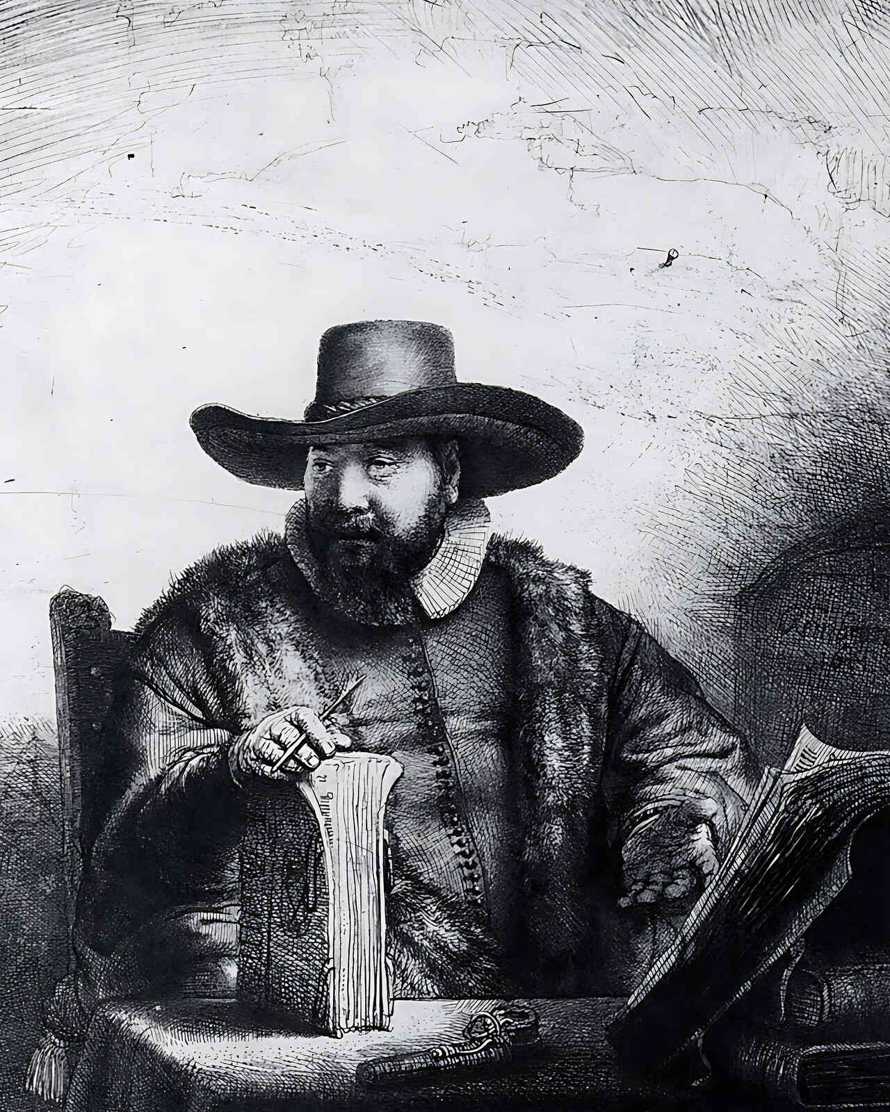 Portrait of Cornelis Claesz Painting by Rembrandt 8x10" Art Print (High Quality)