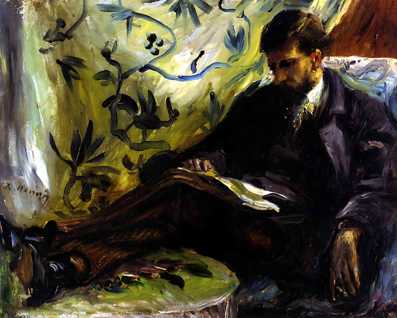 Portrait of Edmond Maitre (the Reader) by Pierre-Auguste Renoir 8x10" Print