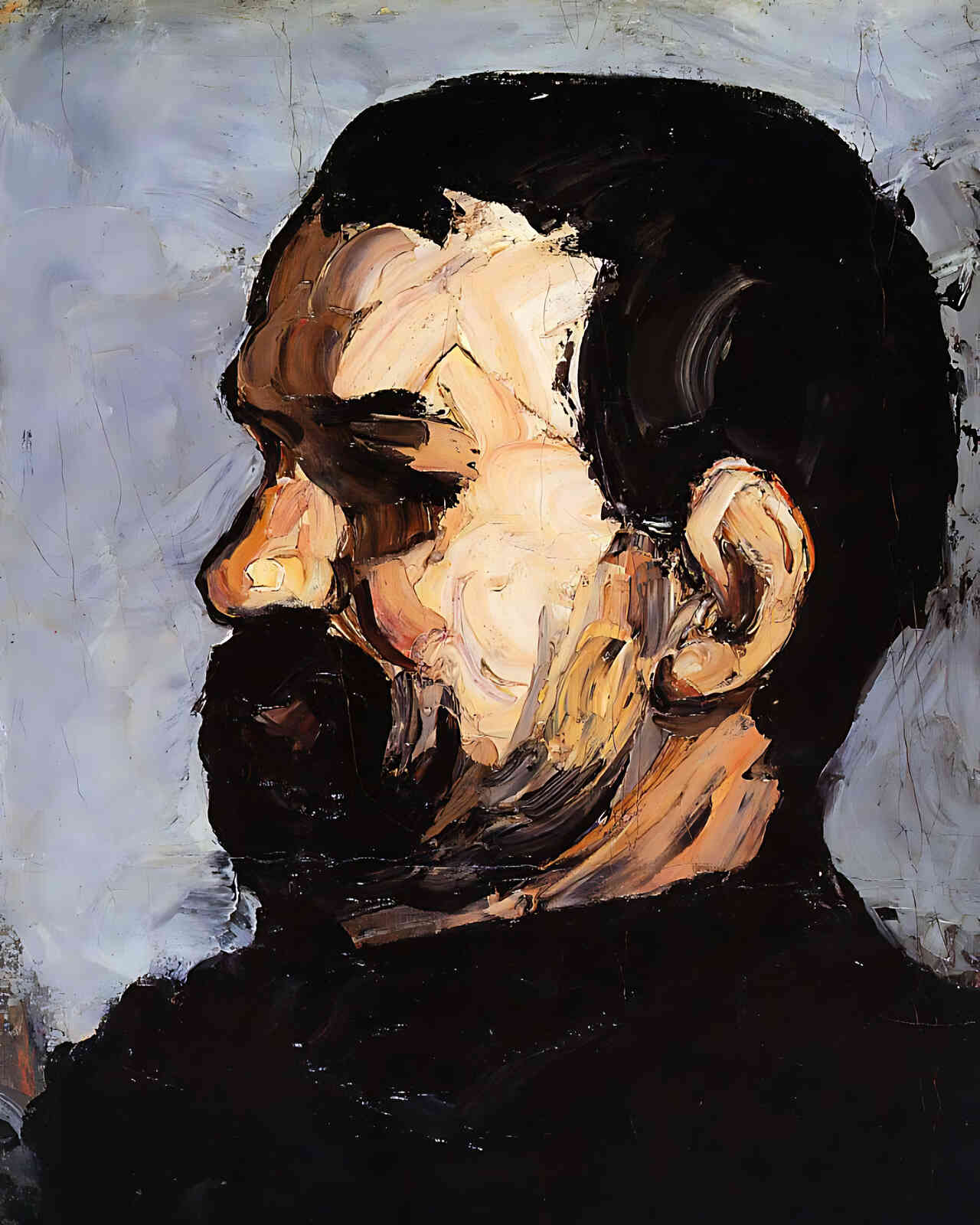 Portrait of Uncle Dominique in Profile Painting by Paul Cezanne 8x10" Art Print