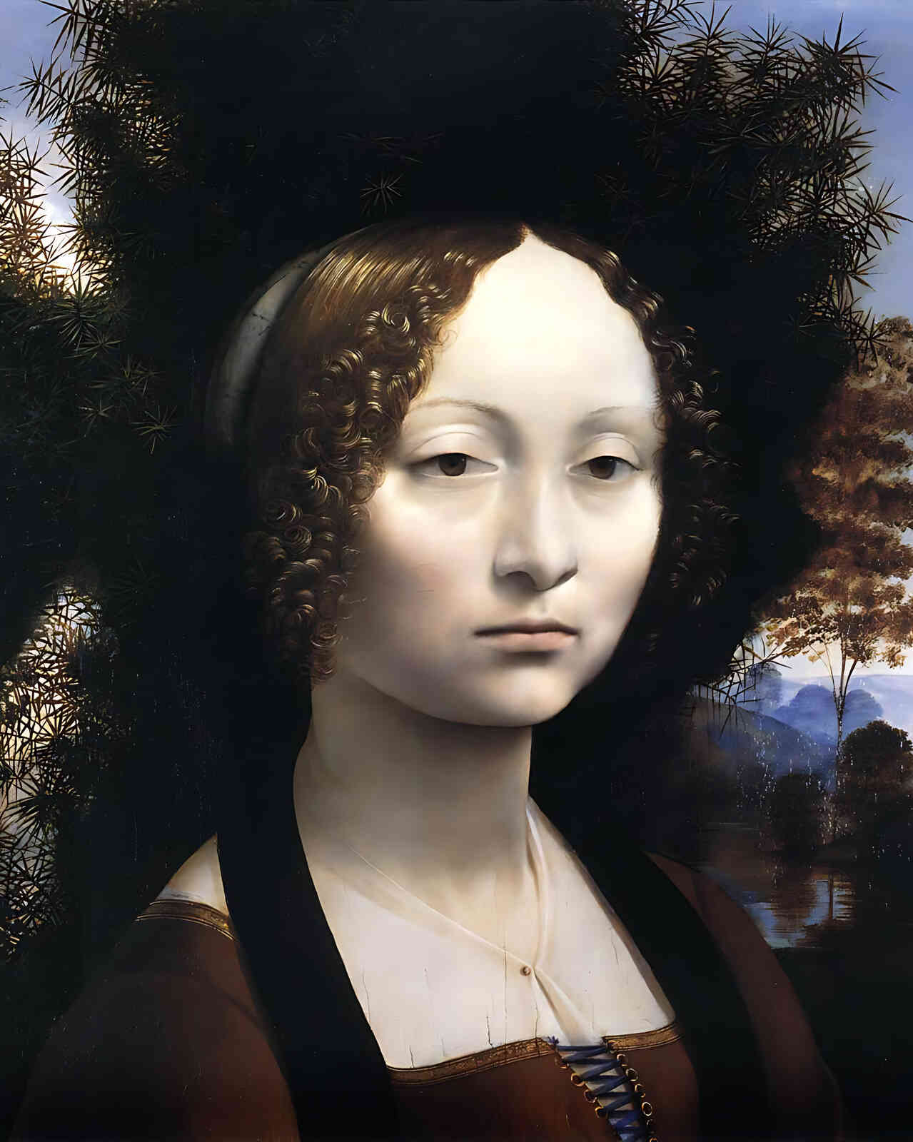 Portrait of Ginevra Benci Painting by Leonardo da Vinci 8x10" Art Print