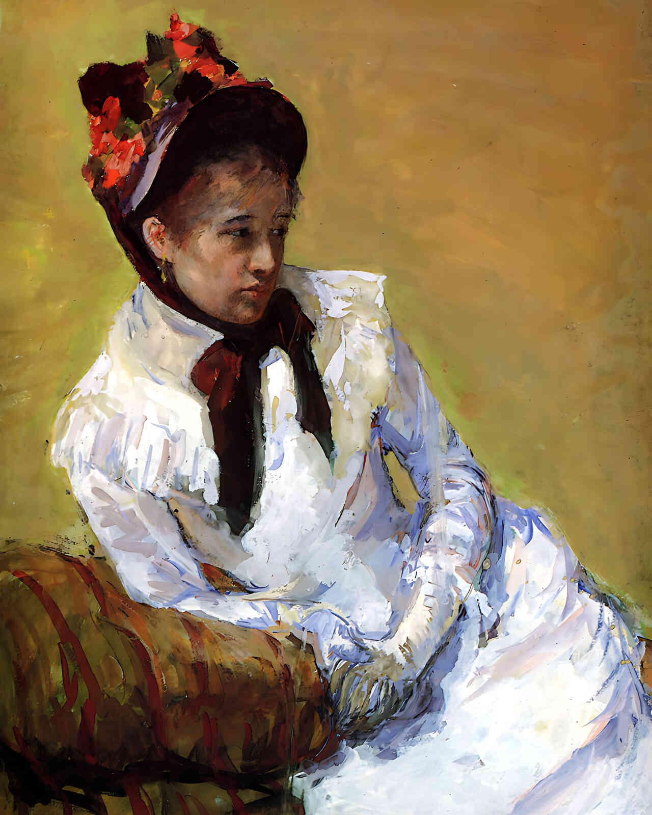 Portrait of the Artist Painting by Mary Cassatt 8x10" Art Print - Restored