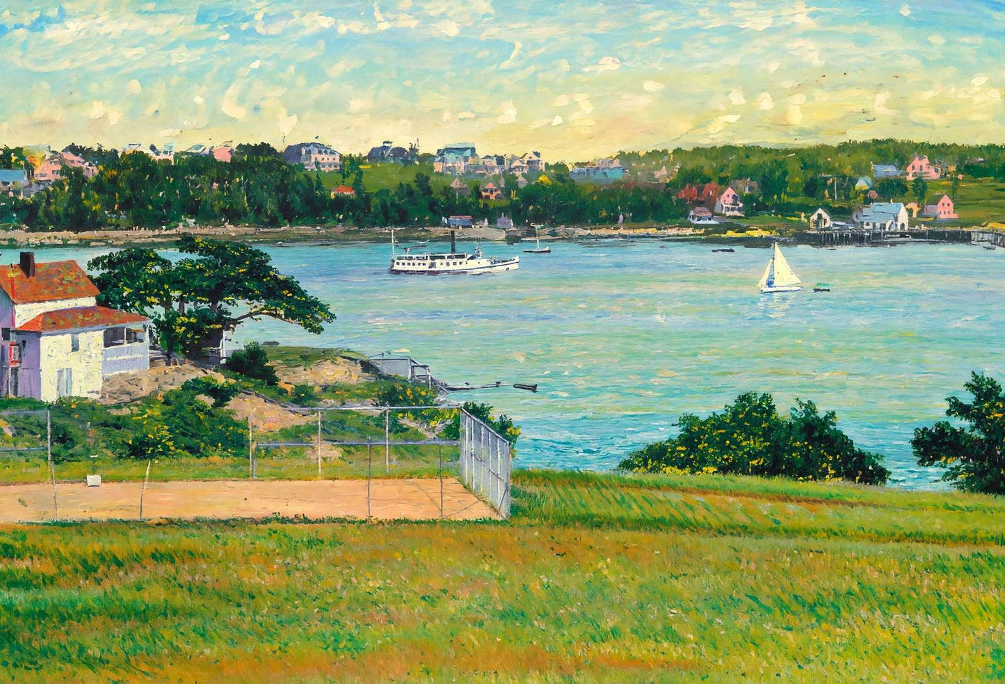 Trefethen's Landing Peaks Island Portland Maine in 1908 Painting Print