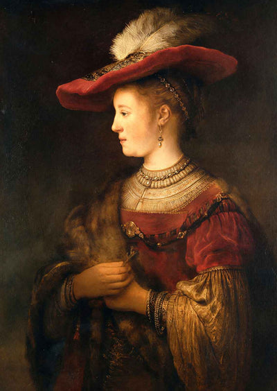 Portrait of Saskia Van Uylenburgh 1634 Painting by Rembrandt Art Print (6 Sizes)