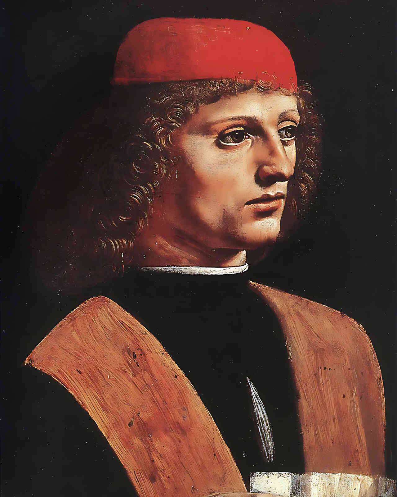 Portrait of a Musician Painting by Leonardo da Vinci 8x10" Art Print - Restored