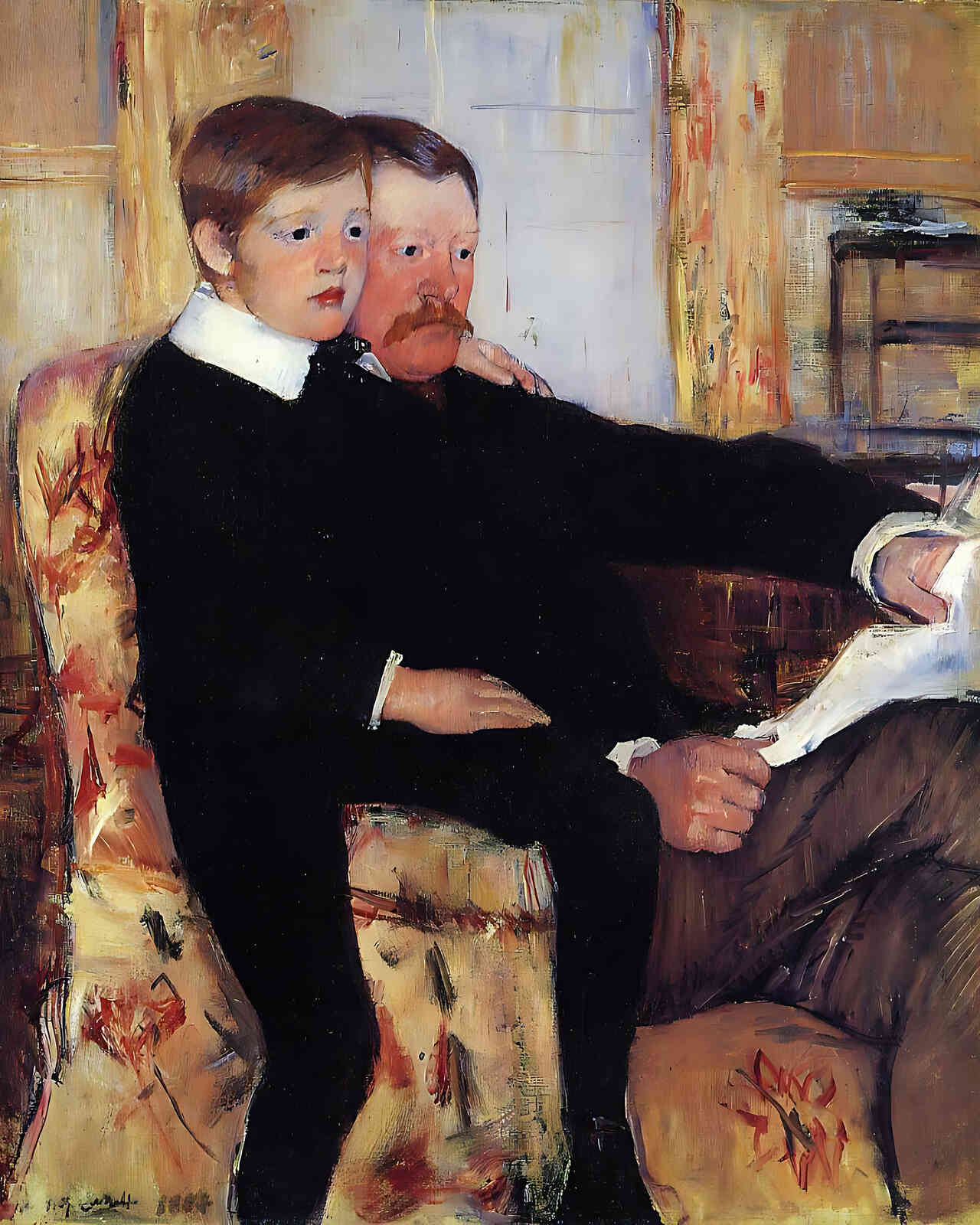 Portrait of Alexander J. Cassat and His Son Robert Kelso Cassatt 8x10" Print