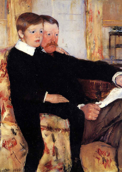 Portrait of Alexander J. Cassat and His Son Robert Kelso 1885 Print