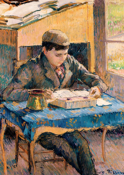 Portrait of Rodo Reading Fine Art Print 1893 by Camille Pissarro (6 Sizes)