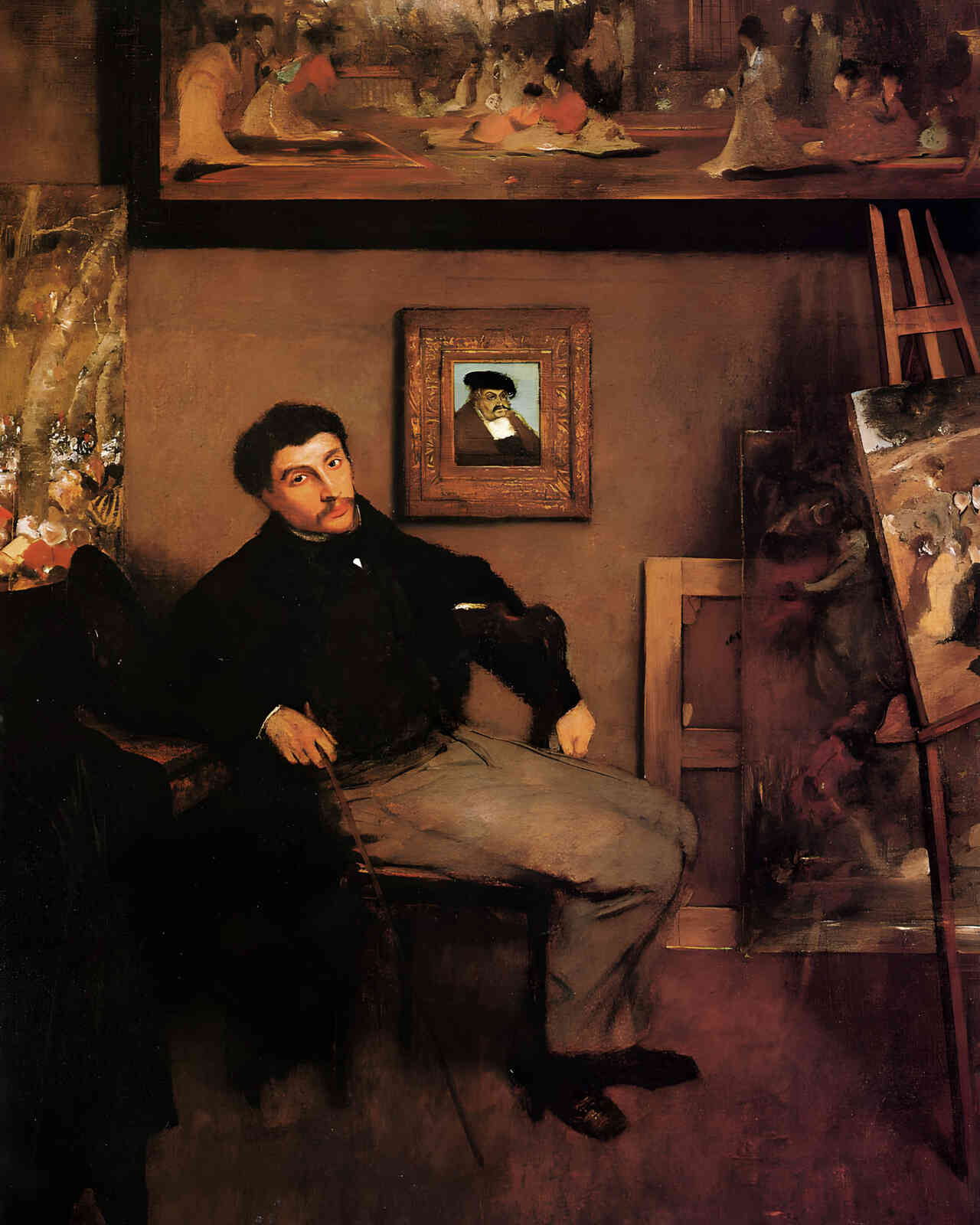 Portrait of James Tissot 1868 Painting by Edgar Degas 8x10" Art Print