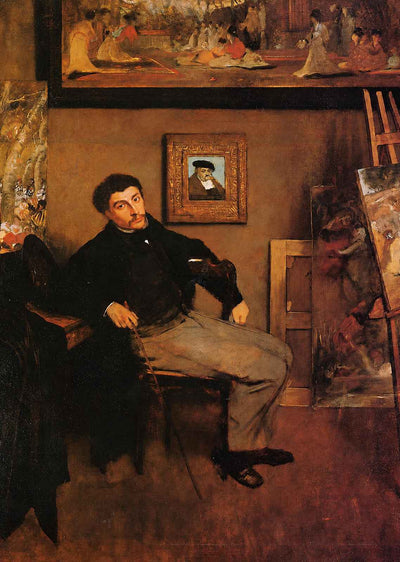 Portrait of James Tissot 1868 Painting by Edgar Degas Fine Art Print (6 Sizes)