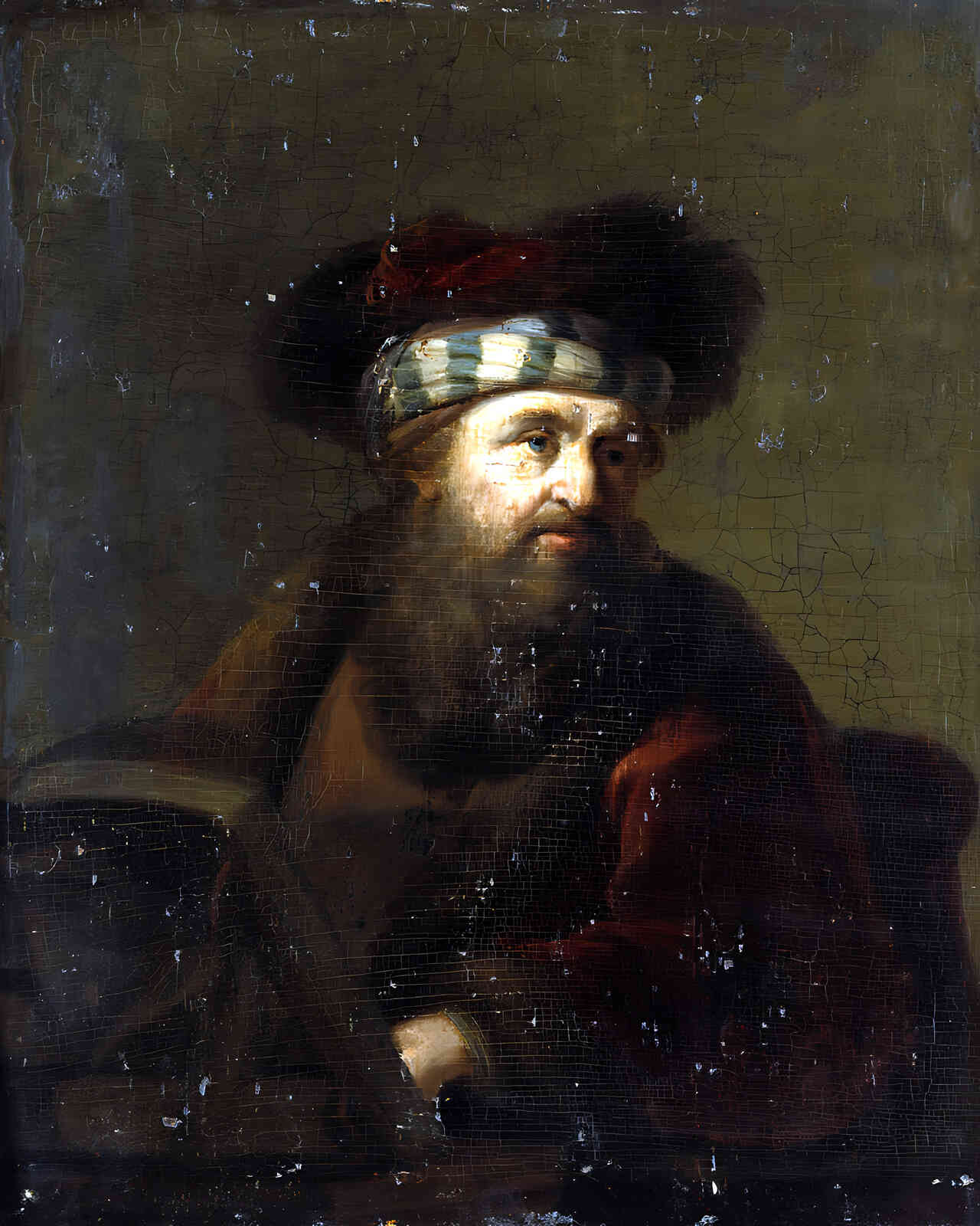 Portrait of a Rabbi Painting by Rembrandt 8x10" Art Print (High Quality)