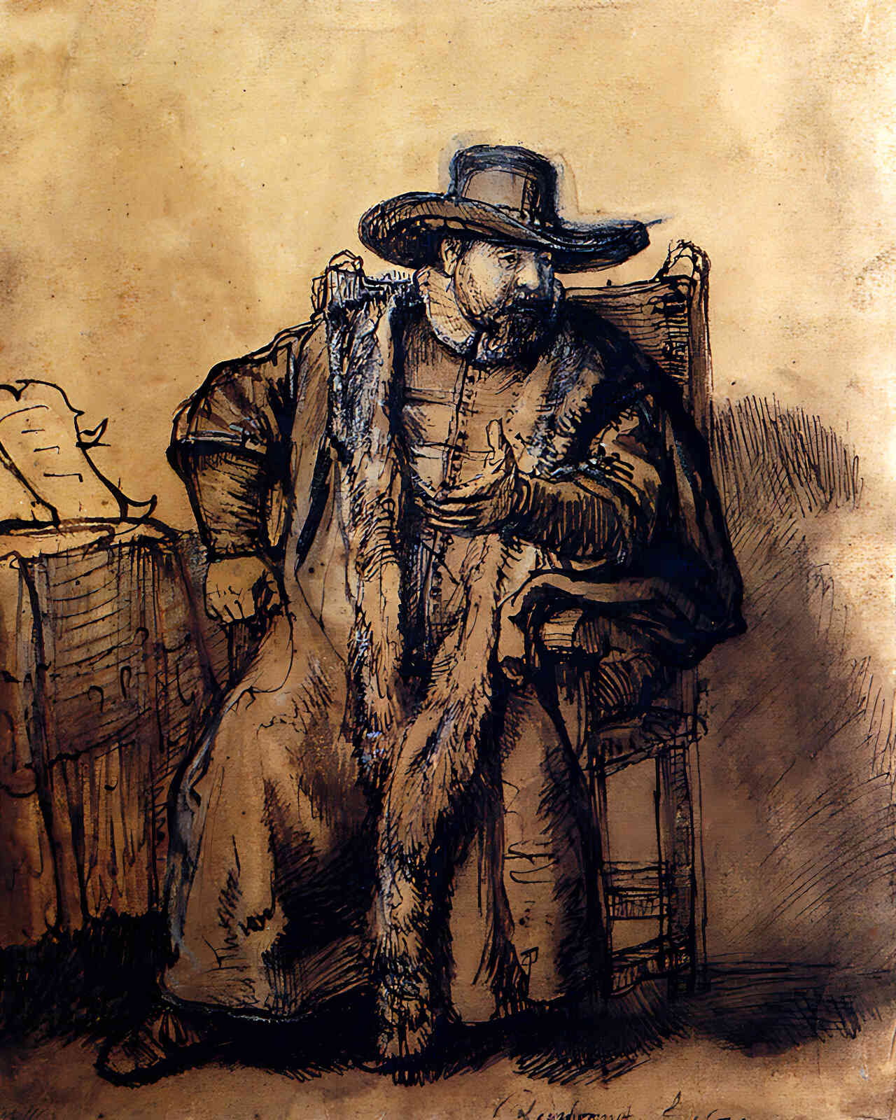 Portrait of Cornelis Claesz Painting by Rembrandt 8x10" Art Print (High Quality)