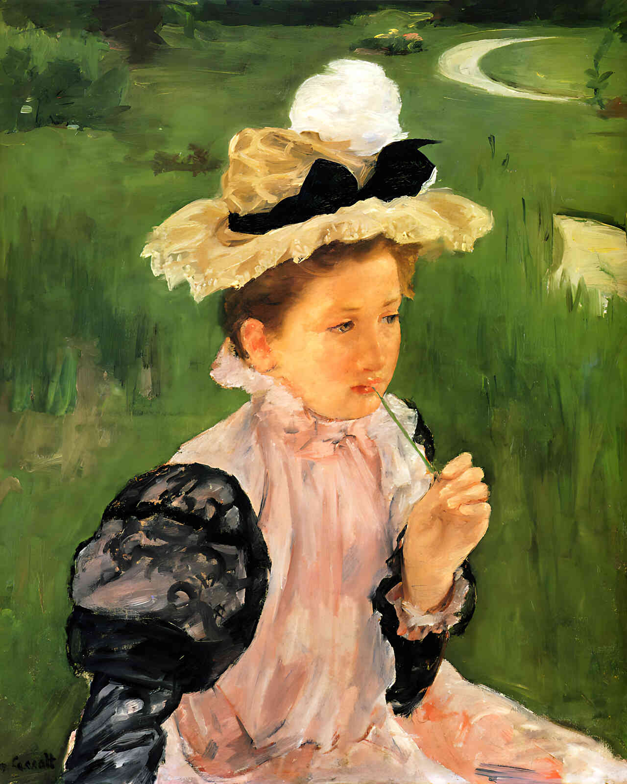Portrait of a Young Girl Painting by Mary Cassatt 8x10" Art Print - Acid Free