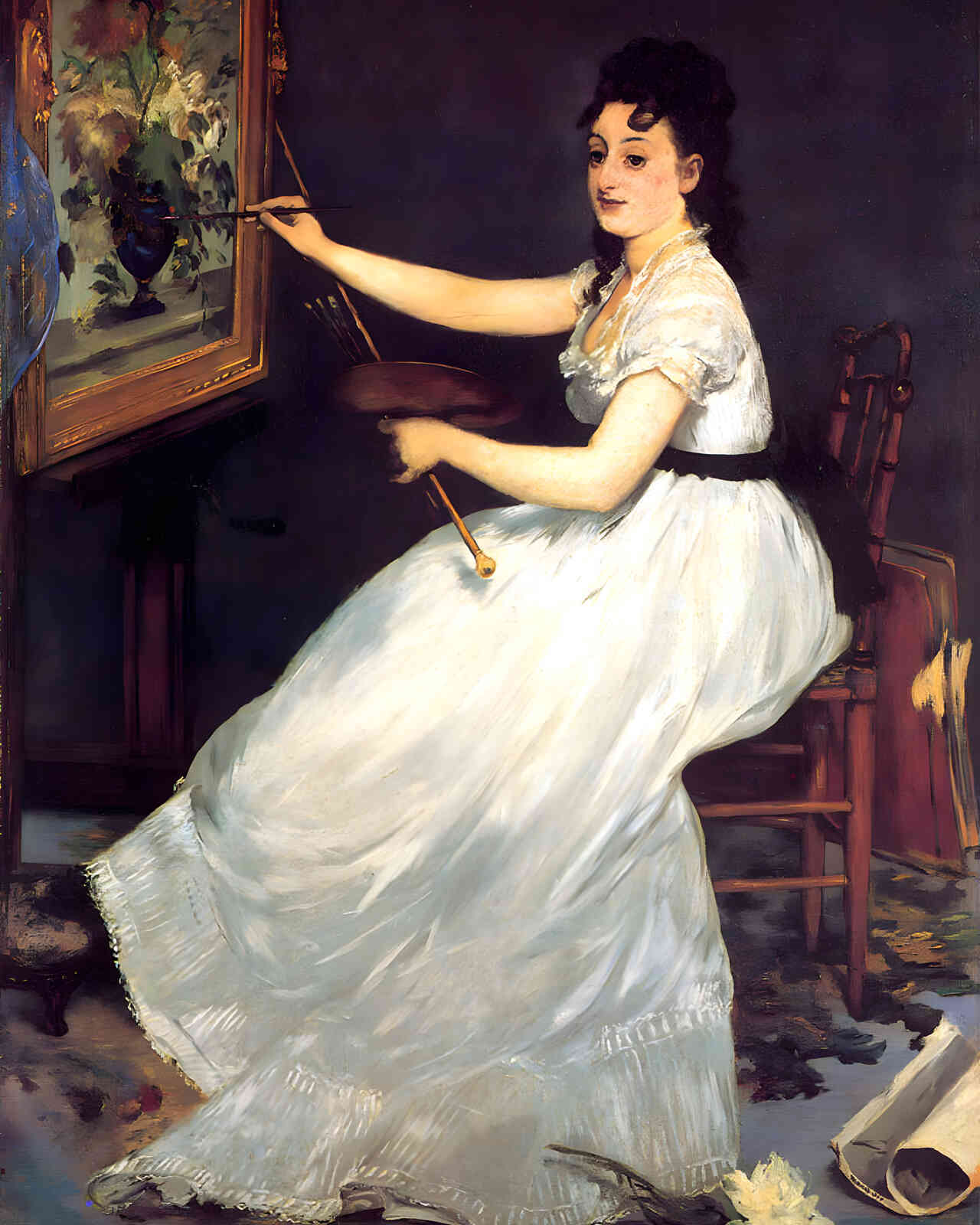 Portrait of Eva Gonzales 1870 Painting by Edouard Manet 8x10" Art Print