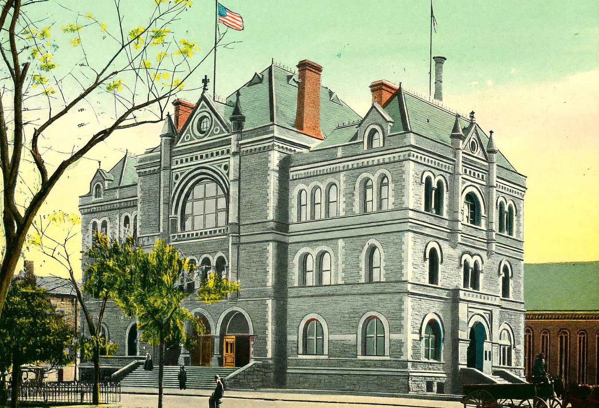 Post Office Columbus Ohio in 1906 Vintage Print (7 Sizes) - Premium Quality