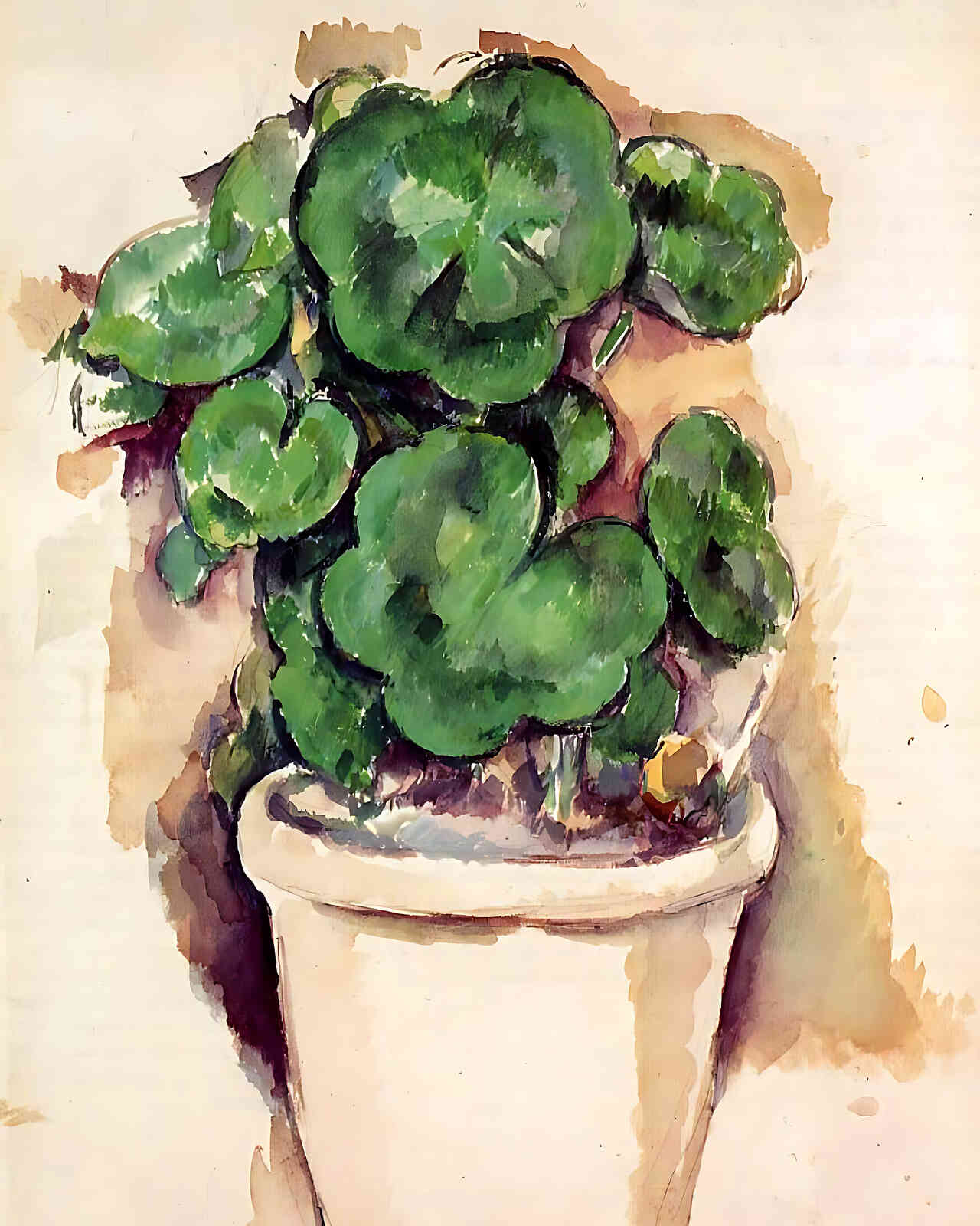 Pot of Geraniums Painting by Paul Cezanne 8x10" Art Print (Premium Print)