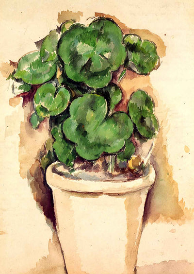 Pot of Geraniums Art Print 1885 Painting by Paul Cezanne (6 Sizes) - Retouched