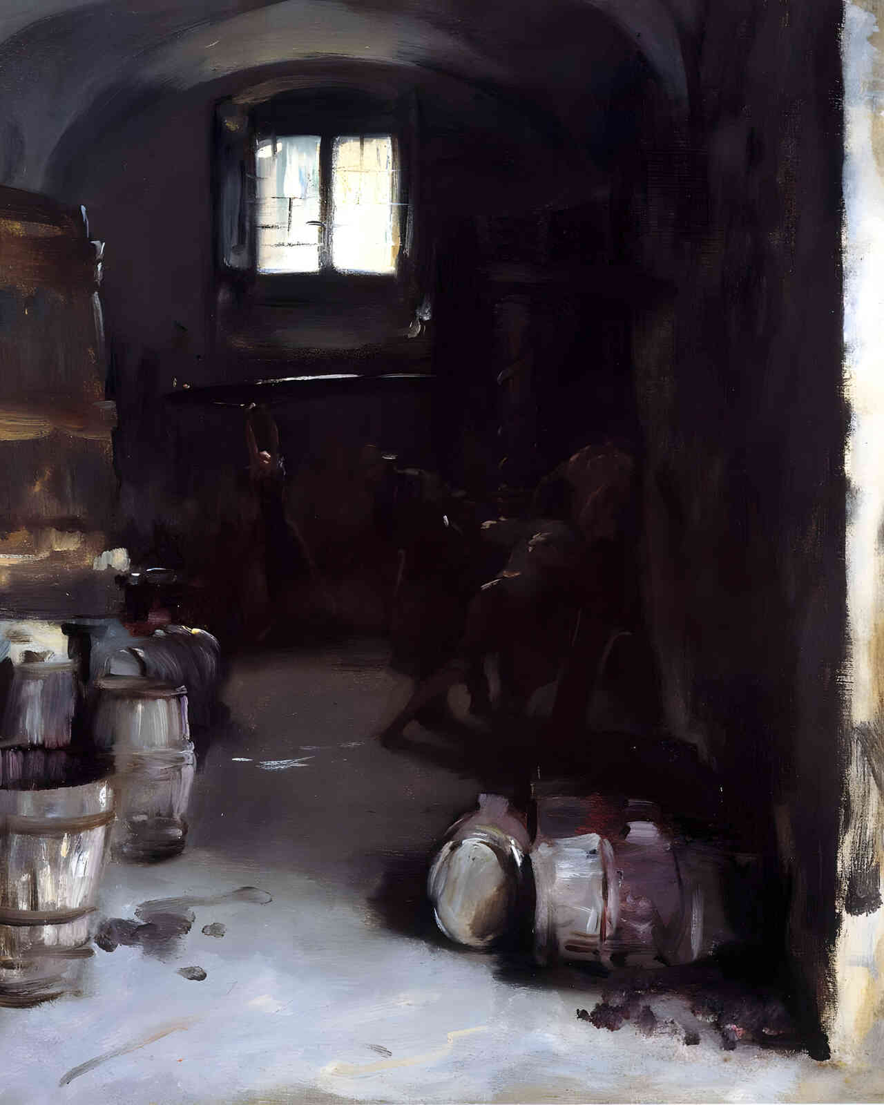 Pressing the Grapes Florentine Wine Cellar 1882 Painting by John Singer Sargent 8x10" Art Print