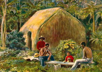 A Primitive Hawaiian Home in 1908 Vintage Print (7 Sizes) - High Quality