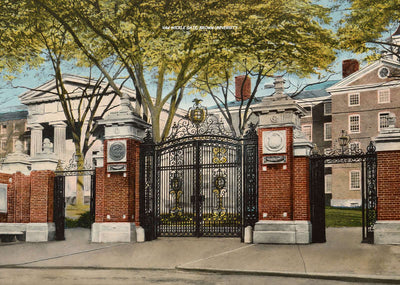 Van Wickle Gate Brown University Providence RI in 1908 Vintage Print