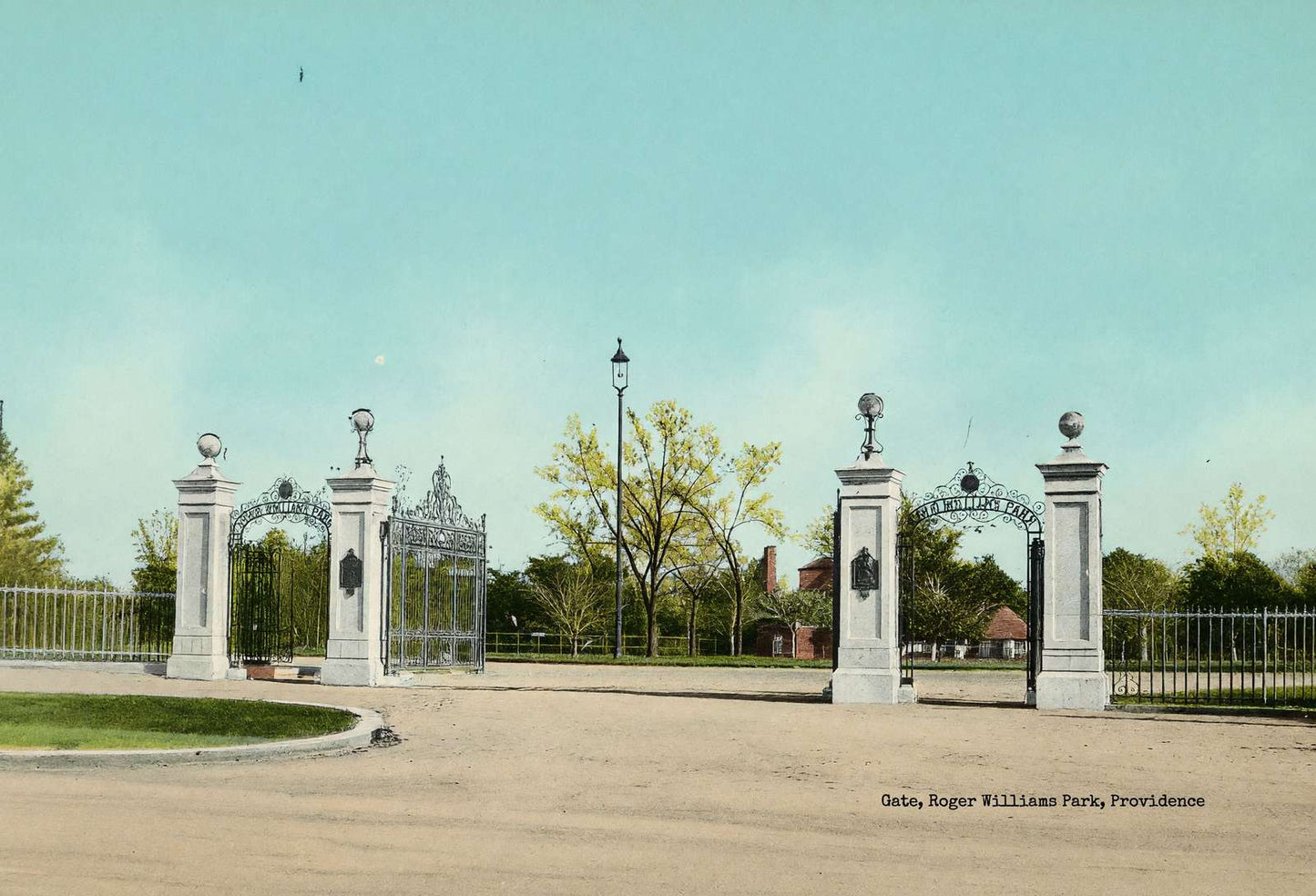 Gate Roger Williams Park Providence RI in 1908 Vintage Print (7 Sizes)