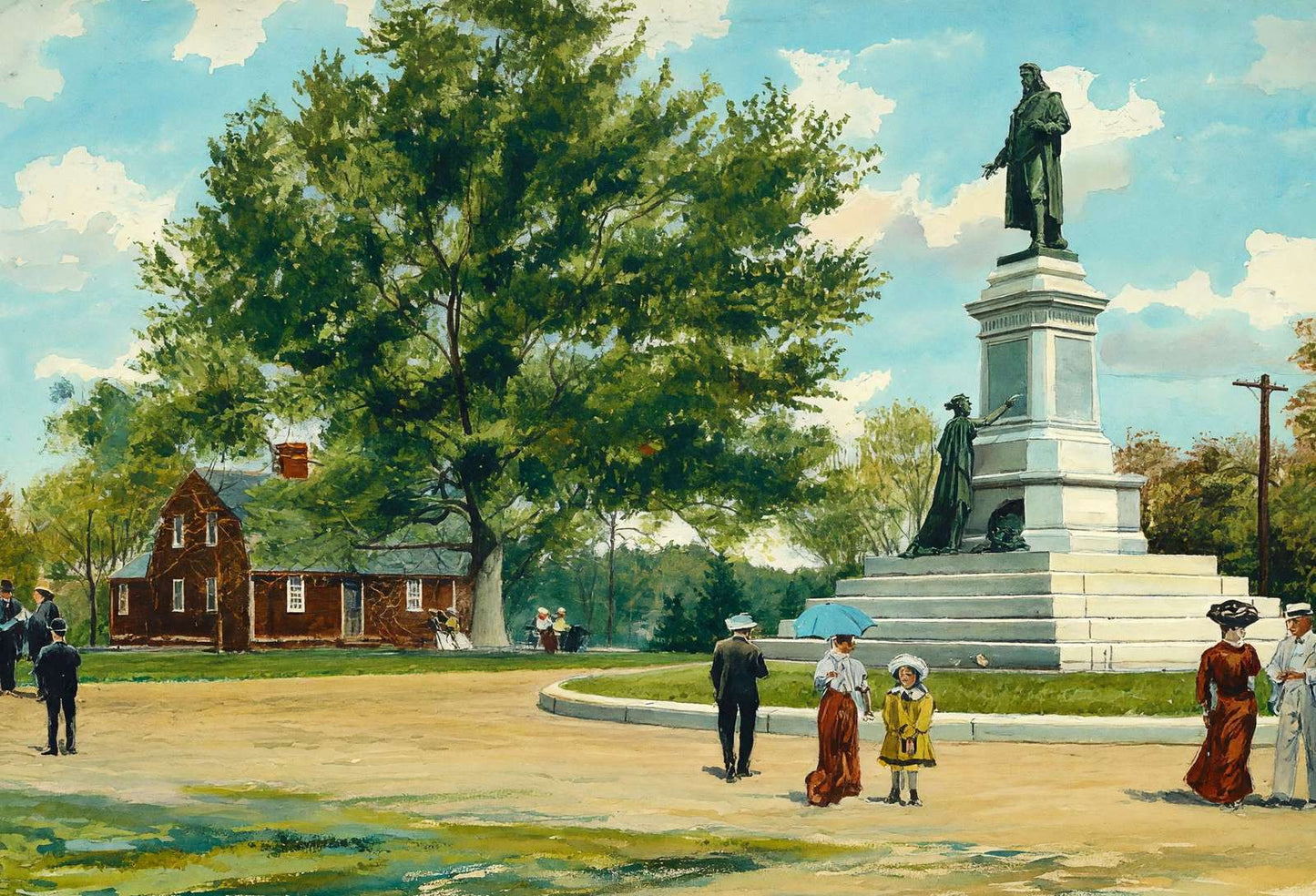 Roger Williams House and Statue Roger Williams Park Providence Print (7 Sizes)