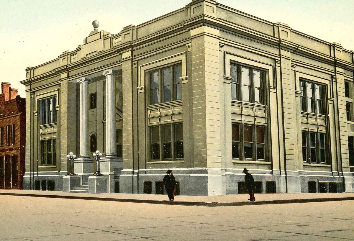 Public Library Canton Ohio in 1907 Vintage Print (7 Sizes) - Restored