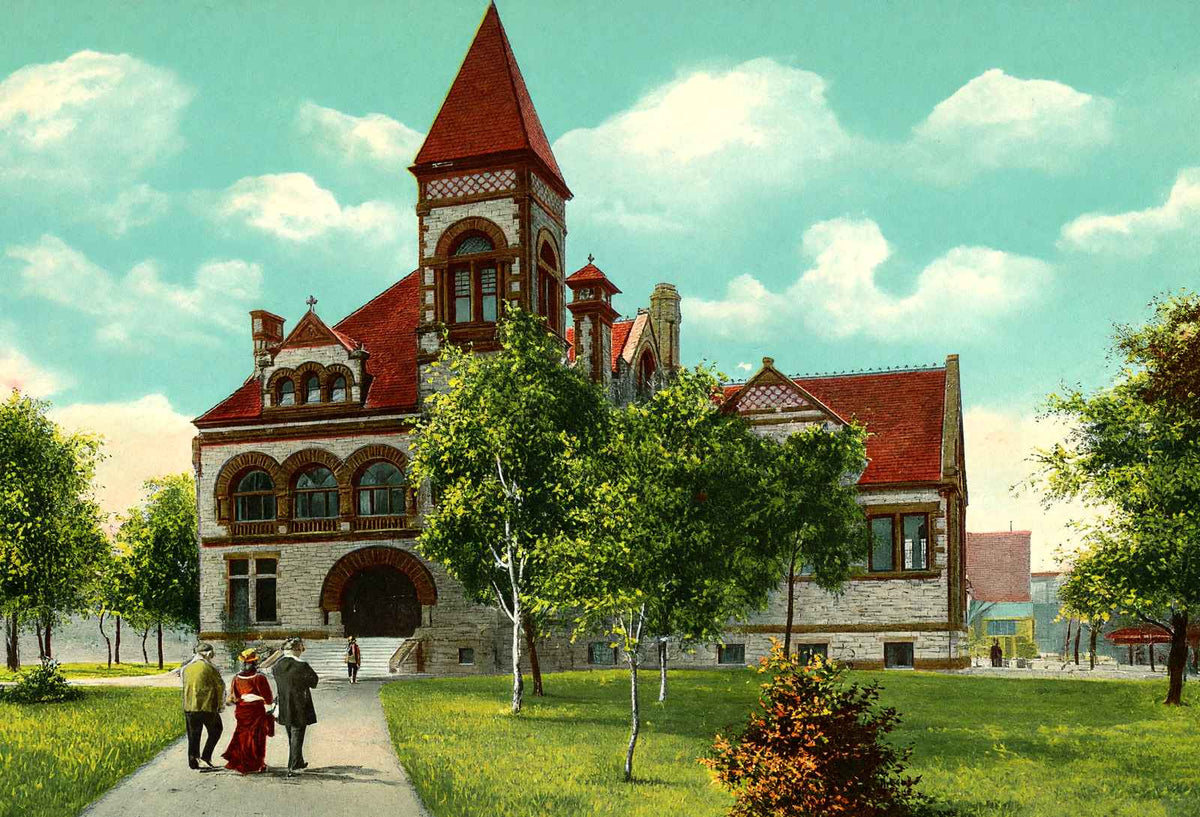 Public Library Dayton Ohio in 1906 Vintage Print (7 Sizes) - High Quality