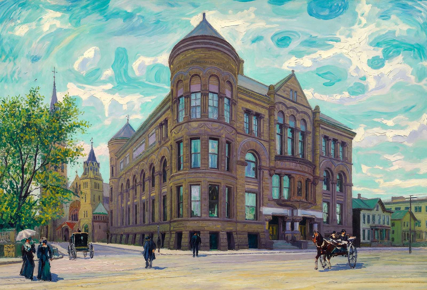 Public Library Minneapolis in 1906 Art Print (7 Sizes) - Retouched